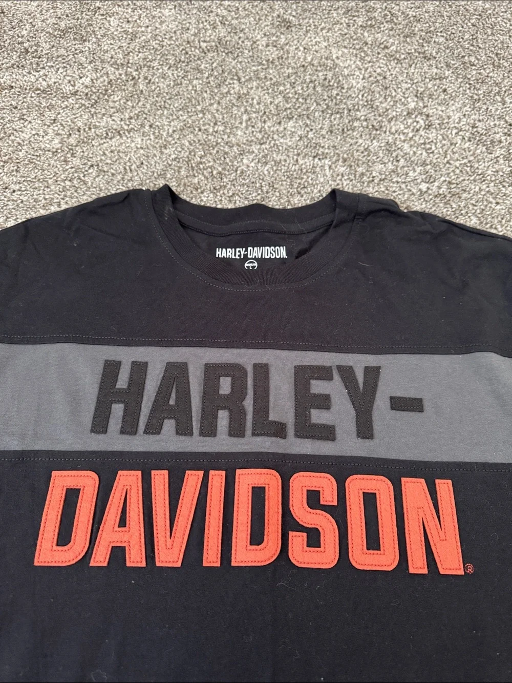 Harley-Davidson Black & Gray Long Sleeve Tee Size Large